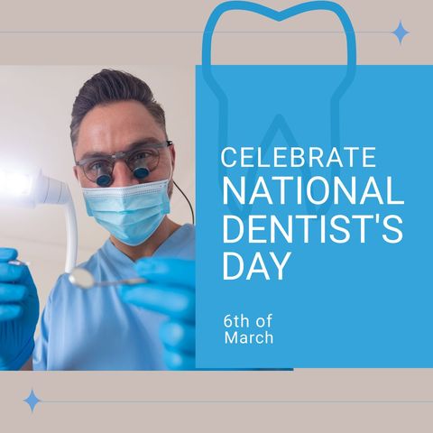 National Dentist's Day Celebration with Professional Dentist - Download Free Stock Templates Pikwizard.com