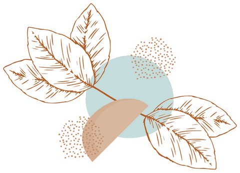 Minimalist botanical leaves in abstract geometric style