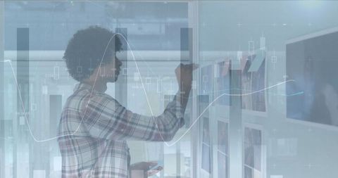 Businessman Engaging with Digital Financial Data