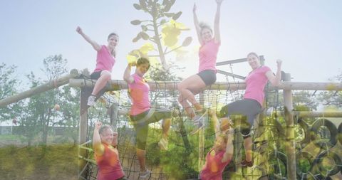 Diverse Women Conquering Obstacle Course Achieving Success - Download Free Stock Images Pikwizard.com