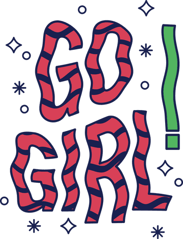 empowering go girl transparent text design with bold shapes - Download Free Stock Videos Pikwizard.com