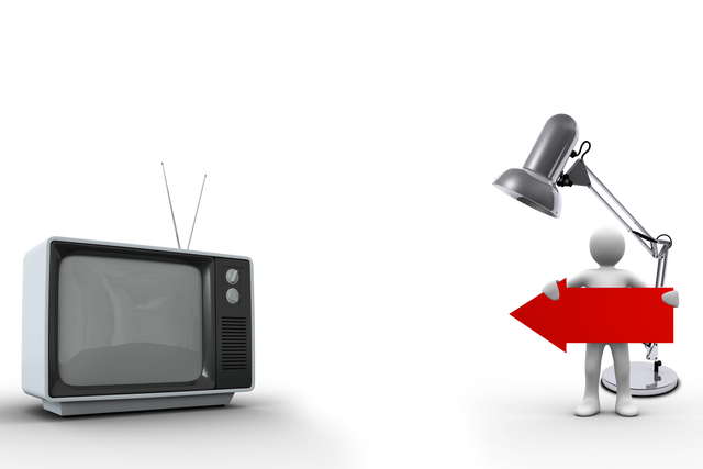 Old Tv Set, Figure Holding Arrow, Desk Lamp on Transparent Background - Download Free Stock Videos Pikwizard.com