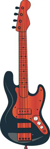 electric bass guitar in flat vector style with transparent background - Download Free Stock Videos Pikwizard.com