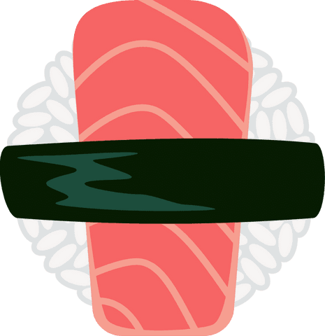 transparent salmon nigiri illustration with nori detail - Download Free Stock Videos Pikwizard.com