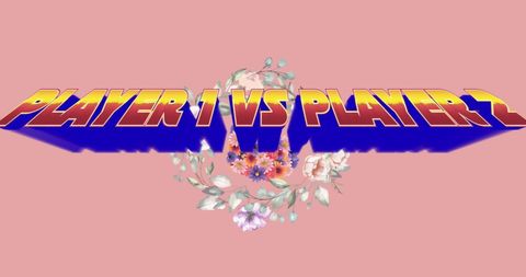 Retro Game Title Texts with Floral Design - Download Free Stock Images Pikwizard.com