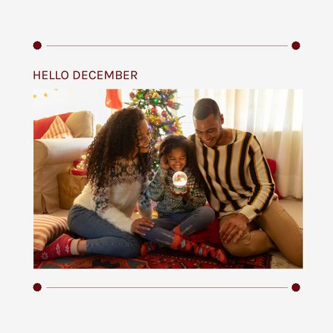 African american family enjoys cozy christmas at home