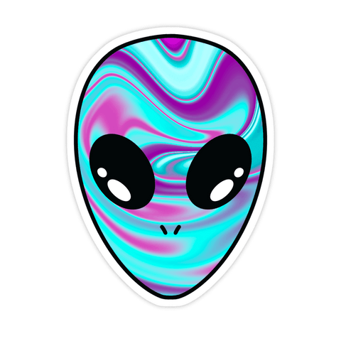 Digital Alien Head with Cyan Magenta Swirl on Transparent Backdrop - Download Free Stock Videos Pikwizard.com