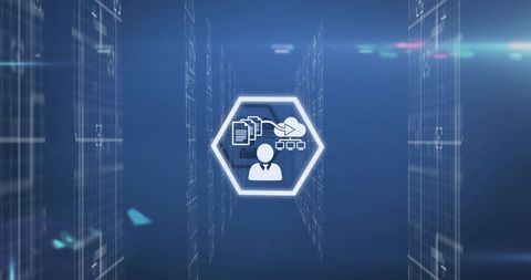Digital Networking Icons on Futuristic Blue Background - Download Free Stock Images Pikwizard.com