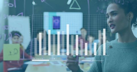 businesswoman presenting data analytics chart in meeting - Download Free Stock Images Pikwizard.com