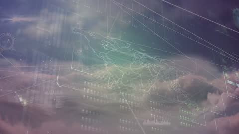 Global Network Connections in Digital Interface Background