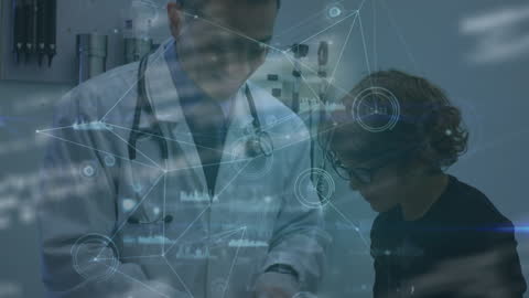 Innovative Healthcare Technology with Doctor Examining Child