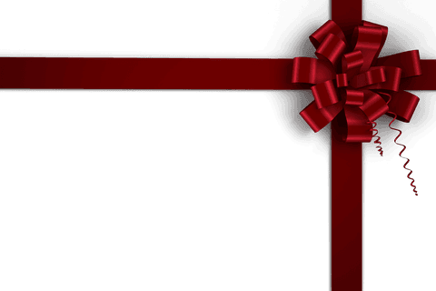 Transparent Red Christmas Ribbon with Bow for Holiday Decorations