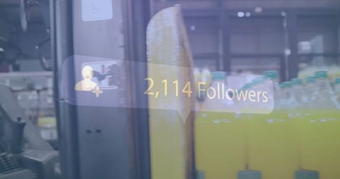 Forklift Transporting Soda with Social Media Follower Overlay