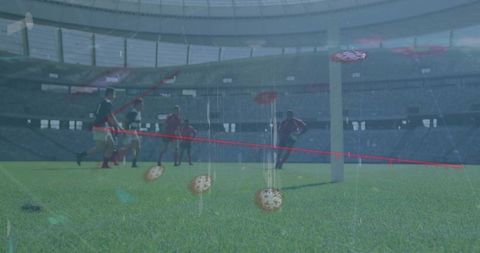 Rugby Game with Superimposed Virus Particles