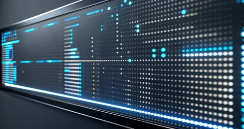 LED Dot-Matrix Panel Animating Dynamic Data Patterns