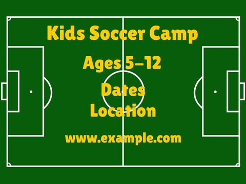 Kids Soccer Camp Promotion with Field Background - Download Free Stock Templates Pikwizard.com