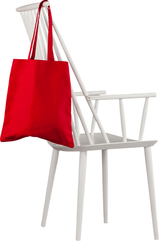 White Chair with Red Tote Bag Transparent Background