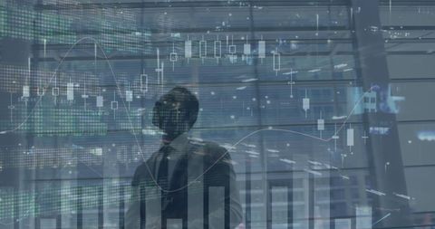 Businessman Envisages Success with Digital Stock Market Interface - Download Free Stock Images Pikwizard.com