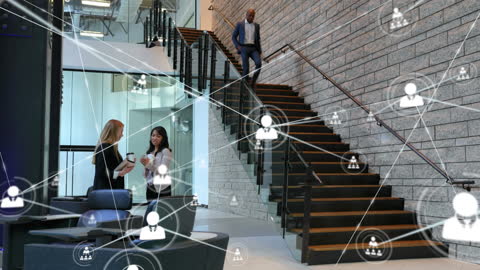 Digital Networking Overlay in Modern Office Setting