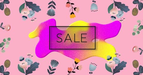 Bright Sale Banner with Floral Design on Pink Background - Download Free Stock Images Pikwizard.com