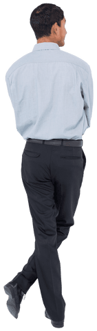 Back View of Businessman Wearing Formal Attire on Transparent Background