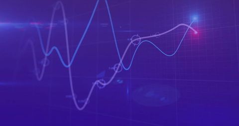 Dynamic Financial Data Chart with Highlight on Purple Background