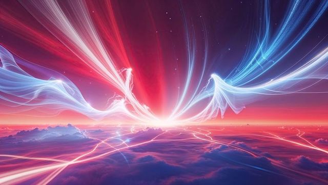 Fantastical Cosmic Lights Ablaze Above Clouds at Dusk