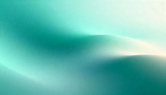 Soft teal waves creating serene minimalist gradient texture with subtle grain and light