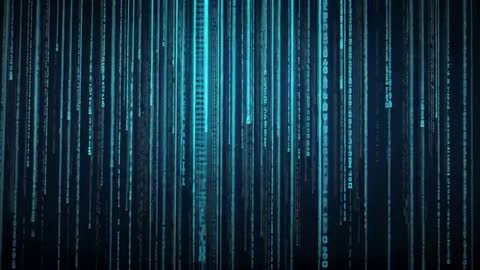 Blue Code Streams Simulating Digital Environment