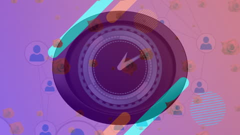 Abstract Animation with Clock and Networking Symbols