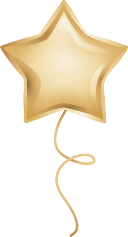 golden star balloon with twine on transparent background - Download Free Stock Videos Pikwizard.com