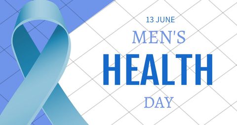 Men's health day awareness with blue ribbon
