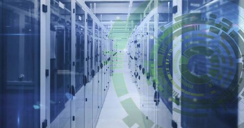 Technological Abstract Data Processing in Server Room - Download Free Stock Images Pikwizard.com