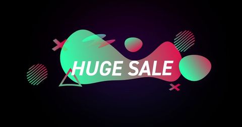 Colorful retro 80s styled huge sale advertisement