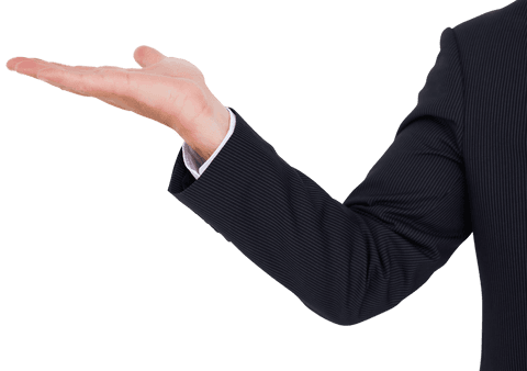 businessman's open hand gesture on transparent background - Download Free Stock Videos Pikwizard.com
