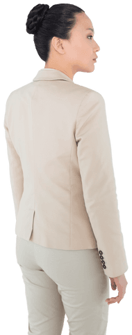 Transparent Image of Focused Businesswoman from Behind