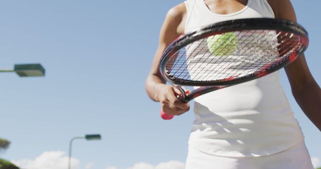 Female Tennis Player Practicing With Racket Outdoors - Download Free Stock Images Pikwizard.com