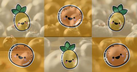 Playful Fruit Illustrations on Fresh Blueberry Background - Download Free Stock Images Pikwizard.com