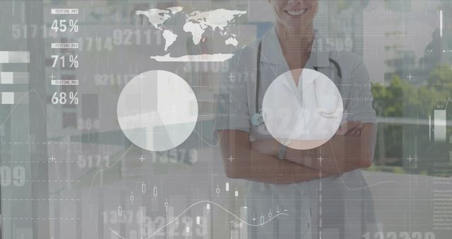 Healthcare Professional Analyzing Global Statistics and Data Visualization - Download Free Stock Images Pikwizard.com