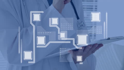 Doctor Utilizing Digital Technology for Medical Documentation