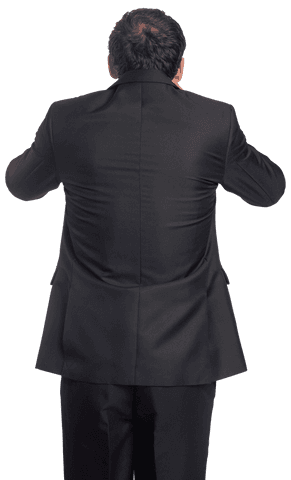 Businessman Suit Back View on Transparent Background