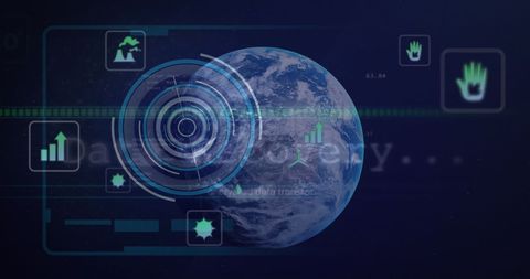 Futuristic Digital Data Processing with Earth - Download Free Stock Images Pikwizard.com