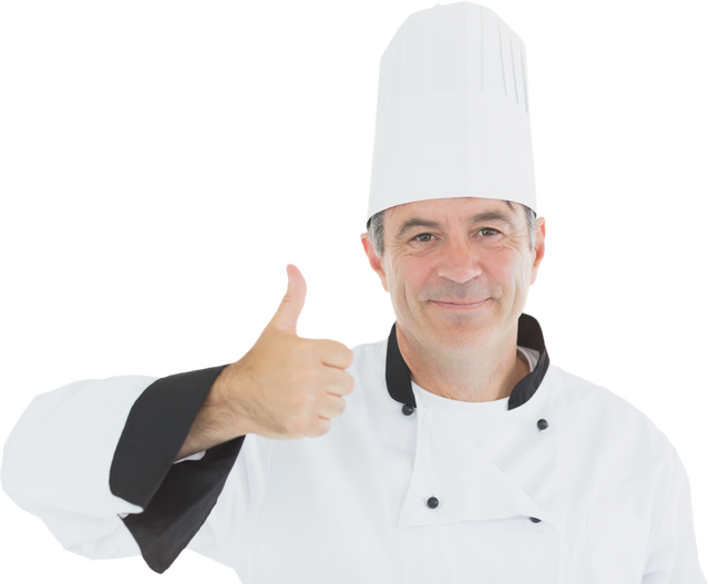 Chef Giving Thumbs Up Gesture on Transparent Background - Download Free Stock Videos Pikwizard.com