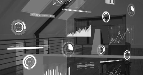 Digital Data Display in Modern Office Ecosystem - Download Free Stock Images Pikwizard.com
