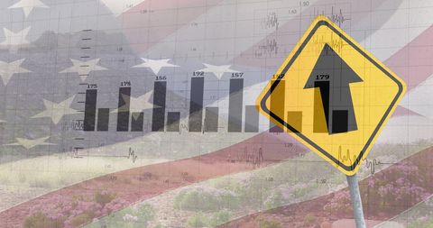 US Economic Growth Symbol with Upward Arrow, Financial Data Background - Download Free Stock Images Pikwizard.com