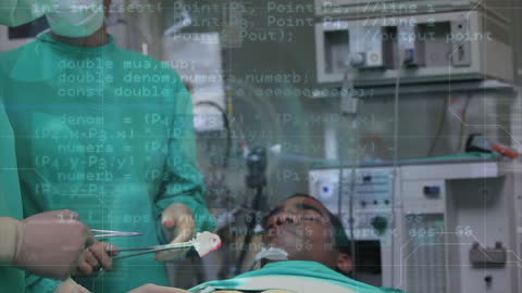 Digital Overlay on Surgeons Performing Surgery Procedure