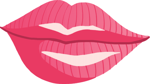 Transparent illustration of pink lips symbolizing femininity