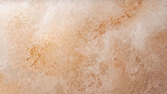 Warm beige salt rock texture close-up showing translucent crystal veins and grain