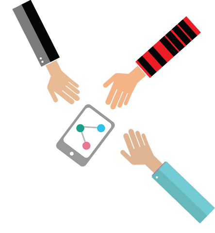 digital collaboration hands over tablet on transparent background - Download Free Stock Videos Pikwizard.com