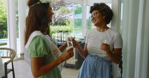 Bride-to-Be Celebrating with Friends at Outdoor Gathering